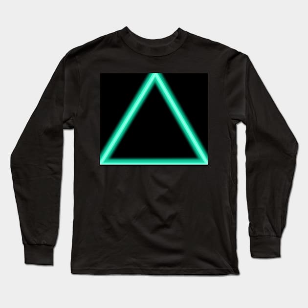 Turquoise Triangle LED Light Long Sleeve T-Shirt by DuckieN